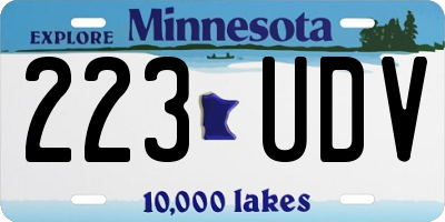 MN license plate 223UDV