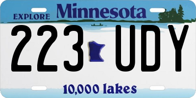 MN license plate 223UDY