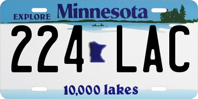MN license plate 224LAC