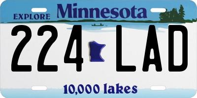MN license plate 224LAD