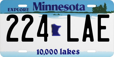 MN license plate 224LAE