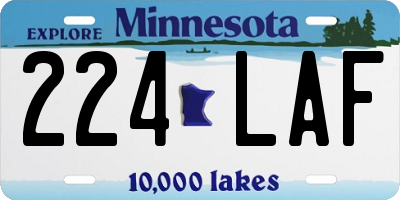 MN license plate 224LAF