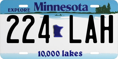 MN license plate 224LAH