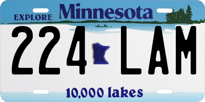 MN license plate 224LAM