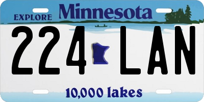 MN license plate 224LAN