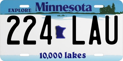 MN license plate 224LAU