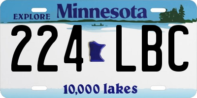 MN license plate 224LBC