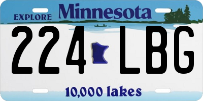 MN license plate 224LBG