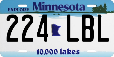 MN license plate 224LBL
