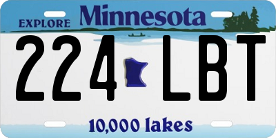 MN license plate 224LBT