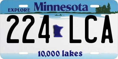 MN license plate 224LCA