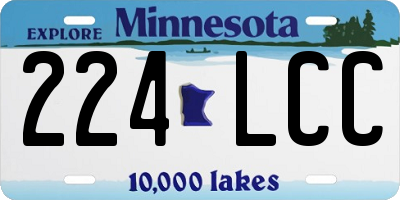 MN license plate 224LCC