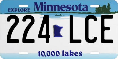 MN license plate 224LCE