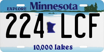 MN license plate 224LCF