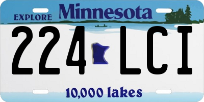 MN license plate 224LCI