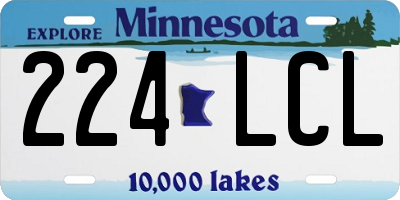 MN license plate 224LCL