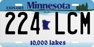 MN license plate 224LCM