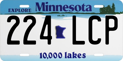 MN license plate 224LCP