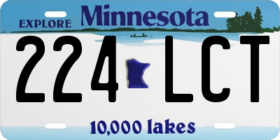 MN license plate 224LCT