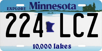 MN license plate 224LCZ