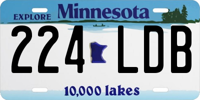 MN license plate 224LDB