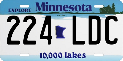 MN license plate 224LDC