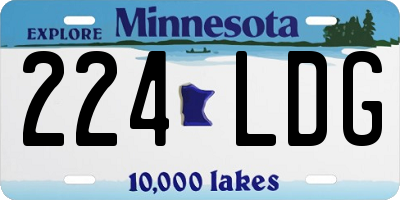 MN license plate 224LDG