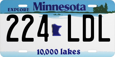 MN license plate 224LDL