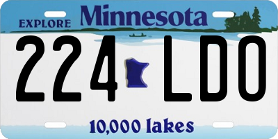 MN license plate 224LDO
