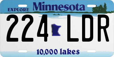 MN license plate 224LDR