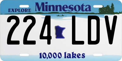 MN license plate 224LDV