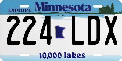 MN license plate 224LDX
