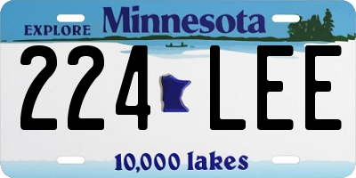MN license plate 224LEE