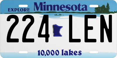 MN license plate 224LEN