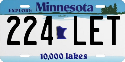 MN license plate 224LET