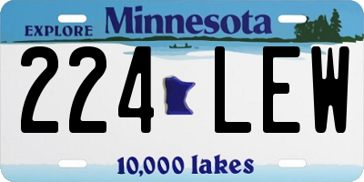 MN license plate 224LEW