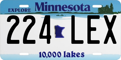 MN license plate 224LEX