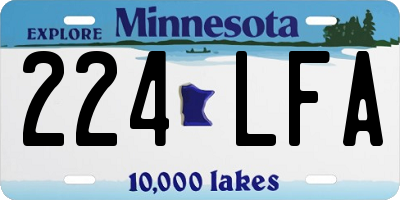 MN license plate 224LFA