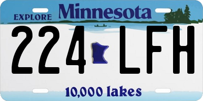 MN license plate 224LFH