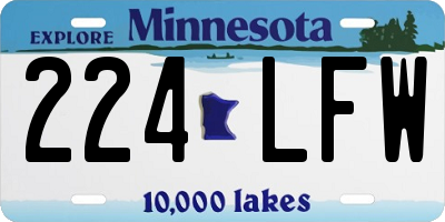 MN license plate 224LFW