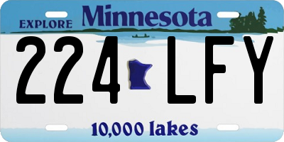 MN license plate 224LFY