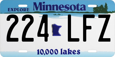 MN license plate 224LFZ
