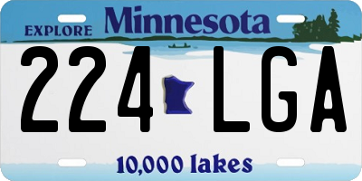MN license plate 224LGA