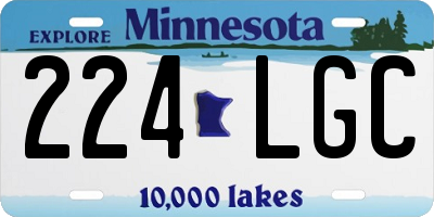 MN license plate 224LGC