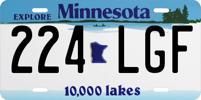 MN license plate 224LGF