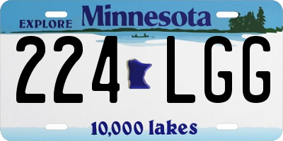 MN license plate 224LGG