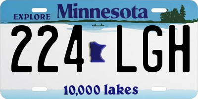 MN license plate 224LGH