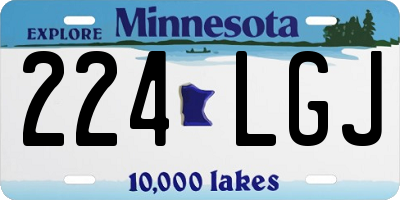 MN license plate 224LGJ