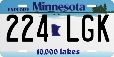 MN license plate 224LGK