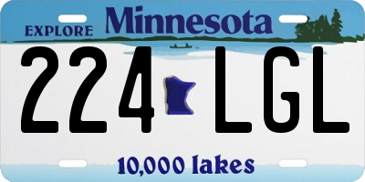 MN license plate 224LGL